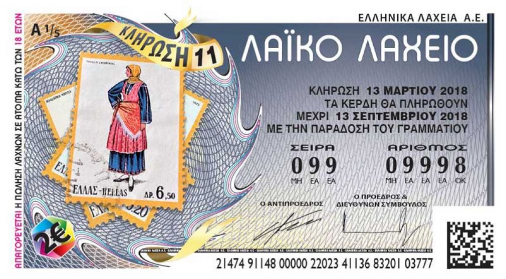 Το Λαϊκό Λαχείο μοίρασε περισσότερα από 3 εκατ. ευρώ τον Ιανουάριο